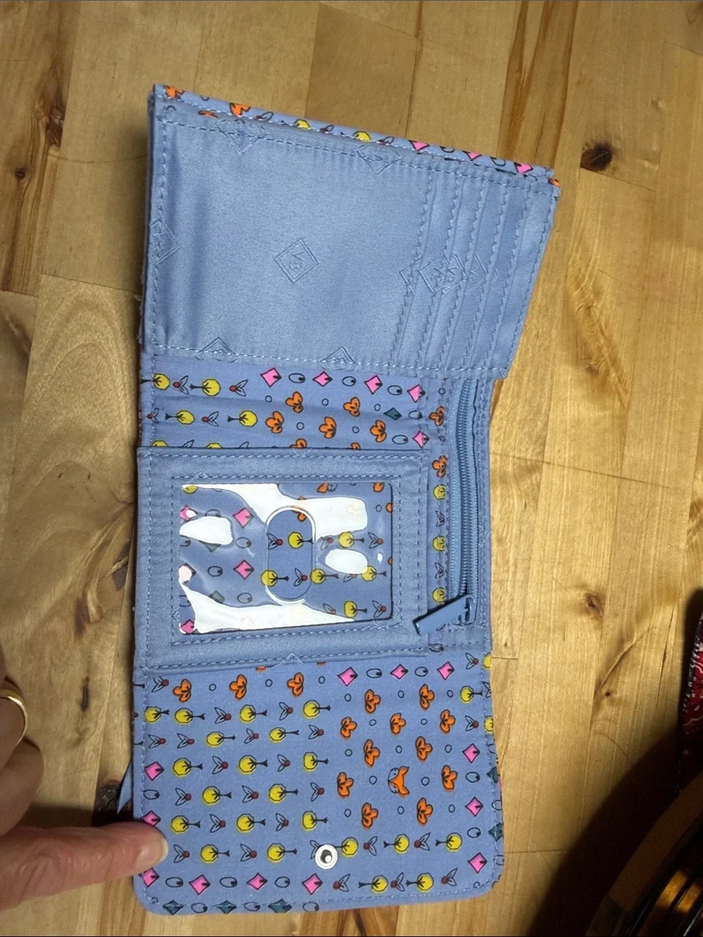 Vera Bradley Quilted Fold-Over Wallet in Blue Paisley Multicolor - Picture 2 of 4